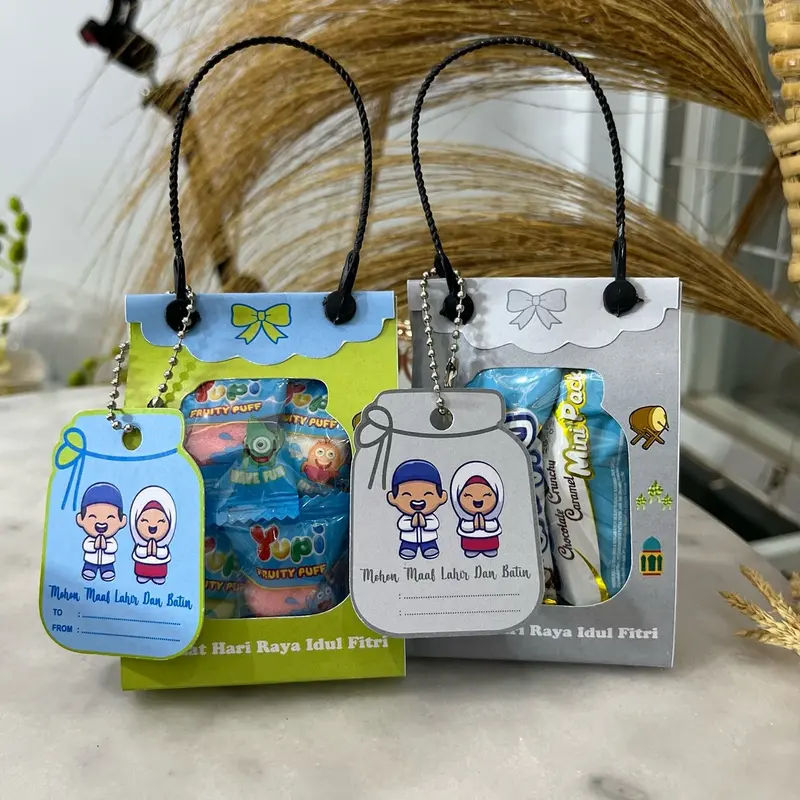 PAKET 10Pcs MINI BUNGKUS JAJAN LEBARAN 2024 Plastik Kertas 6