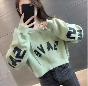 NTR SAVE CROP HODIE ZIPPER RING | SWEATER HOODIE CROP TOP WANITA (IC) Atasan Oversize