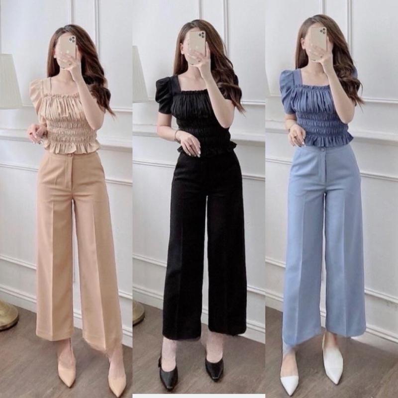 Quần tây nữ ống rộng dành cho nấm lùn 1m48-1m50 quần tây nữ ống rộng cạp cao lưng cao chất vải tuyết mưa viitex hàn mềm mịn. 6 tông màu