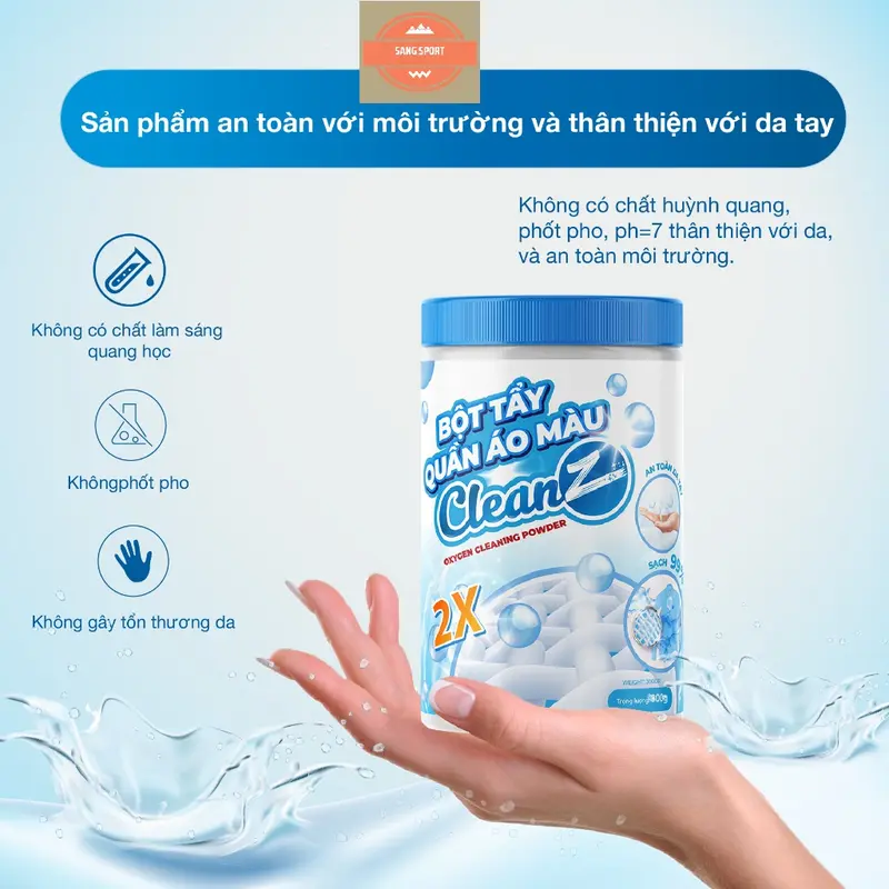 Bột tẩy vết bẩn đa năng Oxi Clean Z- Tẩy vết bẩn, nấm mốc, ố vàng, khử khuẩn an toàn Làm Sạch 3