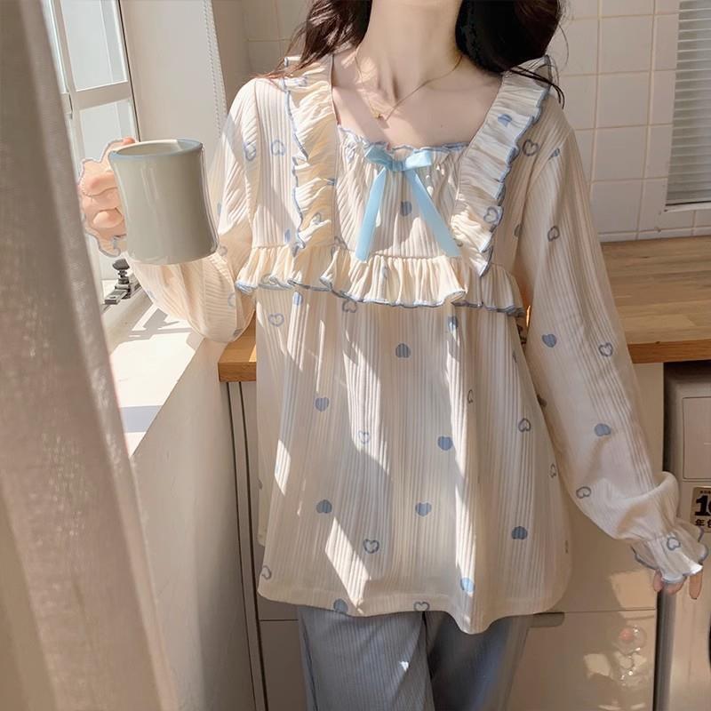 Bộ ngủ nữ tiểu thưu cotton dẹt kim cao cấp, họa tiết xinh, form rộng, bộ pijama, pyjama, đồ bộ mặc nhà Áo