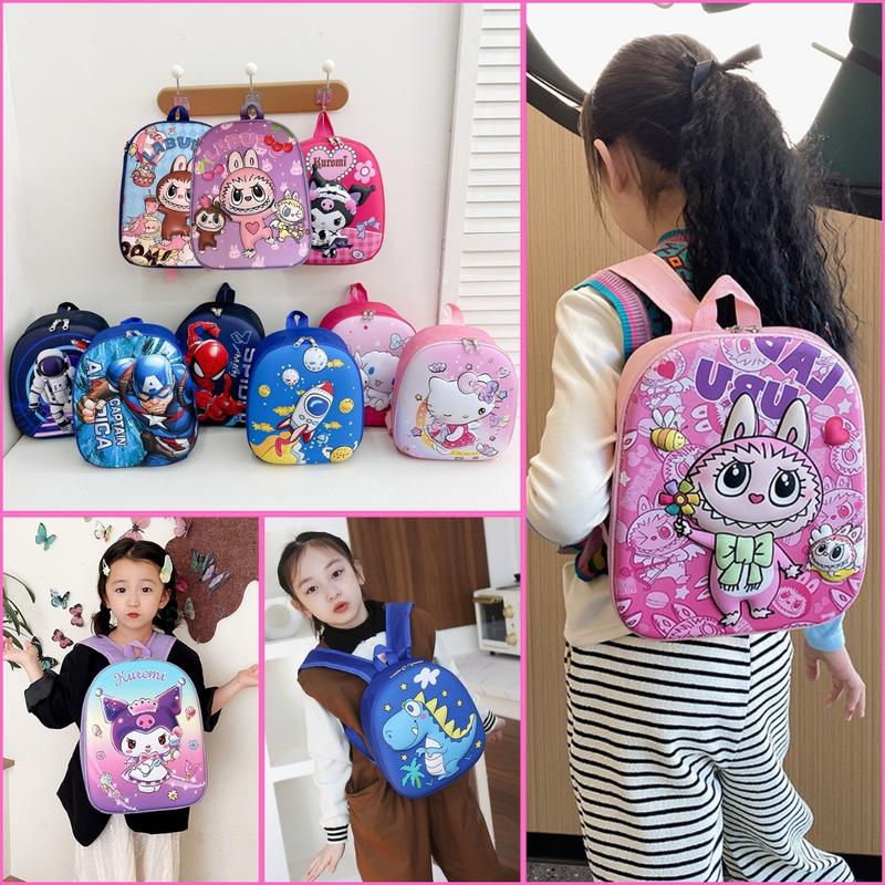 Balo mẫu giáo trẻ em hình nổi 3D trứng cặp cho bé mầm non hoạt hình kuromi melody elsa spiderman người mỹ khủng long công chúa bạch tuyết ngựa pony mèo kitty Voi Pooh BBG0713 labubu