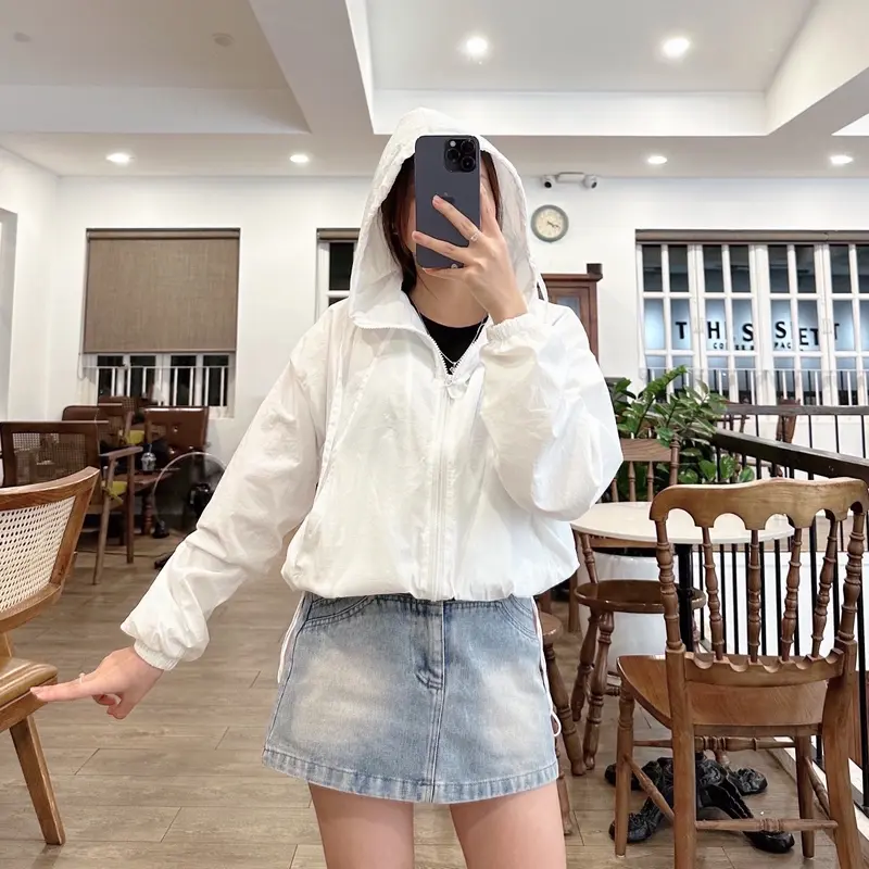 Áo khoác gió CÓ MŨ 2 lớp có DÂY RÚT cản gió, kháng nước nhẹ - Lumaxstore 3