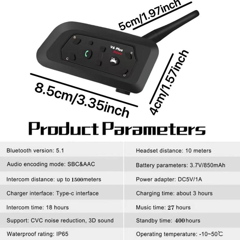 Product Introduction of Motorcycle Helmet Intercom Headset, Motorcycle Bluetooth-compatible Helmet Headset Walkie Talkies, Waterproof Full Duplex Communicator for Riders 1