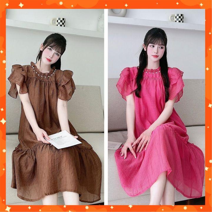  VÁY BẦU DỰ TIỆC MÙA HÈ ĐẸP - ĐẦM BẦU CÔNG SỞ DÁNG BABYDOLL XINH CHẤT MỀM MÁT BIGSIZE Nữ Dress Women 