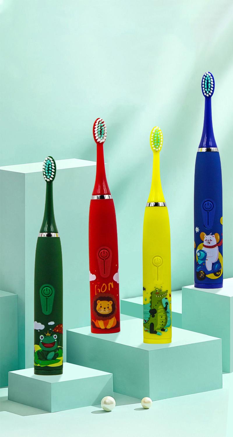 Product Introduction of Children's Electric Toothbrush With Replacement Heads Colorful Cartoon Ultrasonic Rechargeable Soft Hair Sonic Cleaning Brush adult  toothbrush portable  toothbrush 16