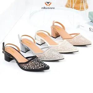 Millasevano Elvira Sandal Wanita Heels Pesta Bordir Kondangan Wisuda Terbaru Kekinian Cantik Elegan heels  lamaran