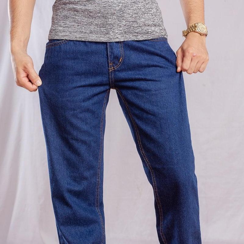 Quần jean nam trung niên ống suông co giãn bigsize 100kg Menswear Cotton