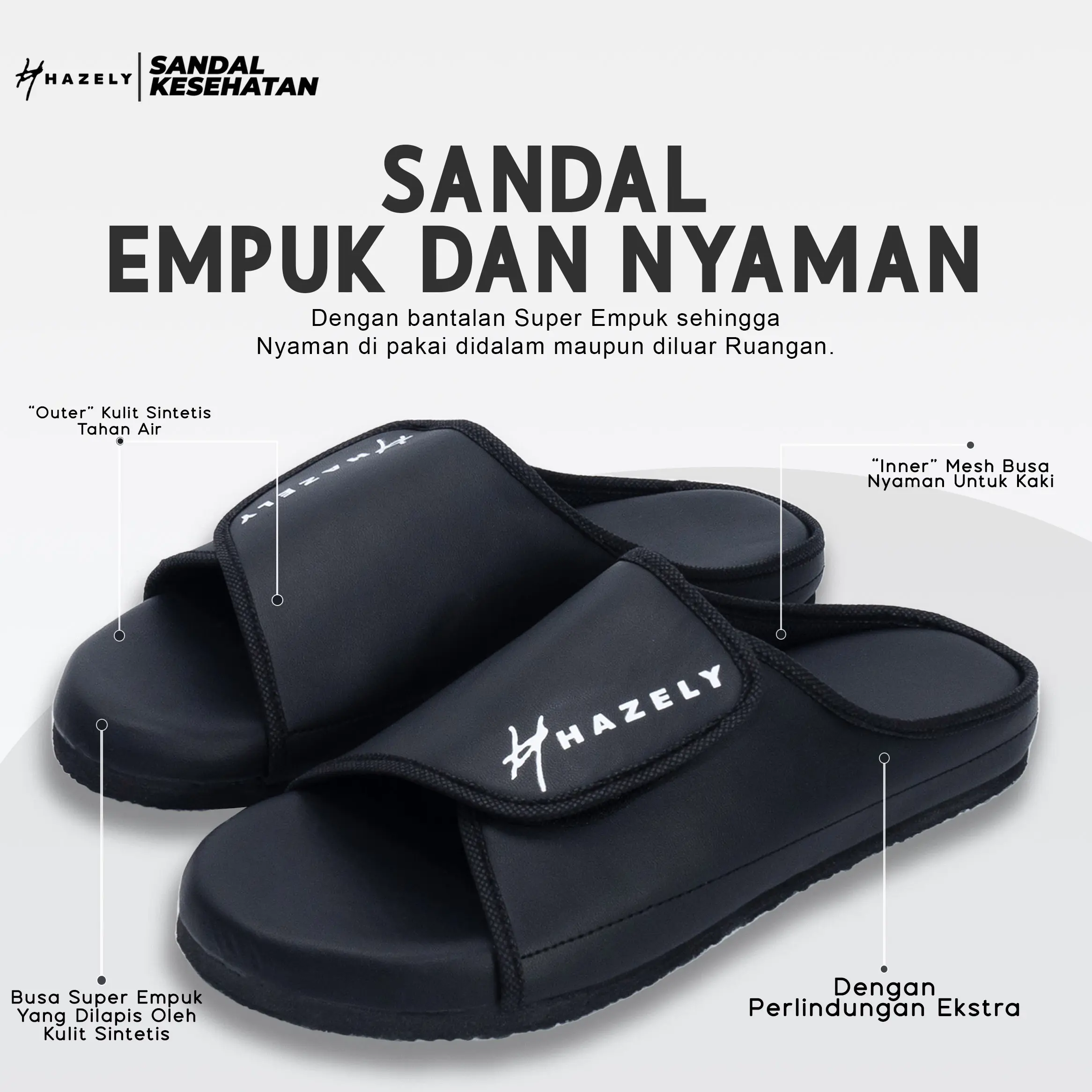 Sandal Diabetes - Anti Air Double Protect - Sandal Diabet - Sandal Diabetes - Sandal Super Empuk - Sandal Diabetes Anti Air Super Empuk