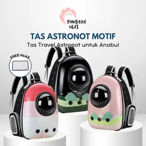 Pawsitive Vibes Tas Astronot Kucing Anjing Travel Bag - Tas Transparan Pet Cargo Tas Anjing Kucing Murah - Tas Ransel Hewan Pet Carrier - Tas Gendong Anabul