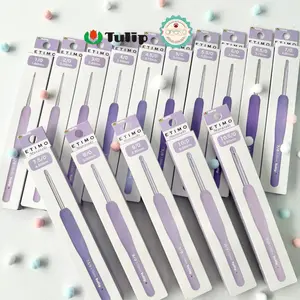 TULIP - [PCS] Alat Rajut Hakpen Etimo Murasaki /  Lavender Crochet Hook with Cushion Grip