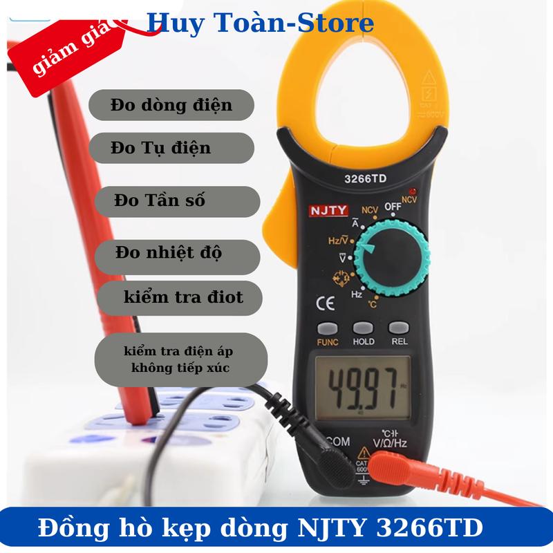  Ampe kìm Đồng hồ kẹp dòng vạn năng NJTY 3266TD đo tụ tần số nhiệt độ điện trở điện áp 
