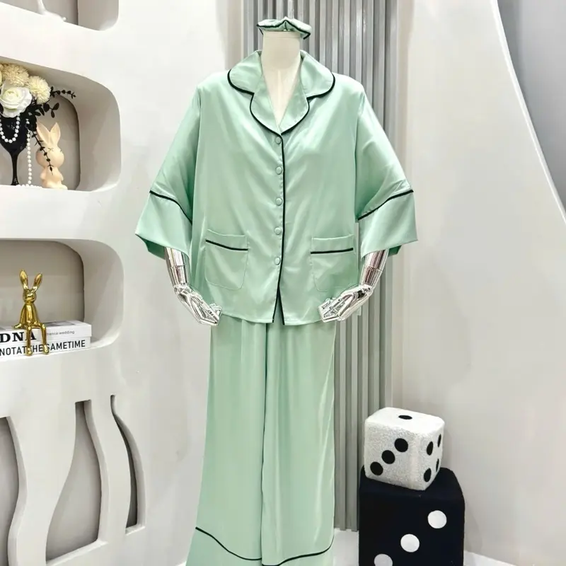 HL52 (3size 40-95kg ) BỘ PIJAMA ÁO TAY LỠ QUẦN DÀI - KÈM CỘT TÓC ( form to )