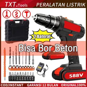 【Garansi 】588VF Mesin Bor Baterai 2 In 1 Tangan Cordless Drill Battery Bor Cordless Power Drills Kit Cordless