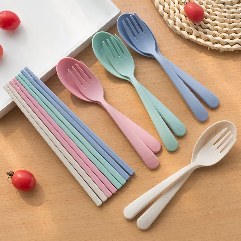 Sendok Set Garpu Sumpit Set Bahan Plastik 3in1 Perlengkapan Makan ...