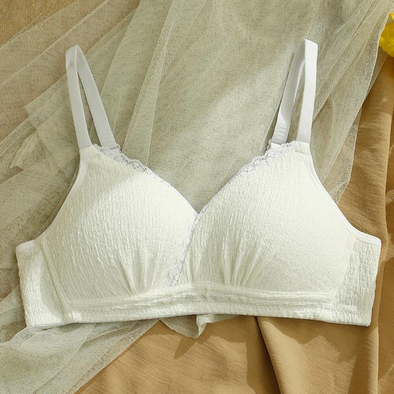 Áo lót nữ cotton không gọng viền ren BRALUNE mã 58 Women Đen 4