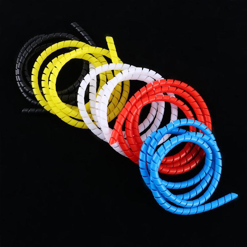 6 Gaine Spirale Protectrice Pour Câbles De Vélo Électrique - 1 Mètre - Noire - SODIAL