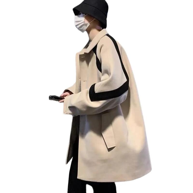 Áo khoác dạ nam nữ cổ bẻ from rộng phối màu tạo điểm nhấn,có khuy cài chất dạ ép lì dày dặn ấm áp phong cách hàn quốc. Menswear Dài Tay