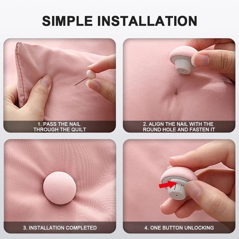 4Pcs Mushroom Quilt Holder Non-Slip Clip Blanket Plastic Soft Needle Pack One Key To Unlock Clip Bed Sheet Fixer Home finding Store 6