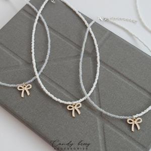 CandyBerry Accessories สร้อยคอลูกปัดโบว์มินิมอล ประกอบงานด้วยวัสดุเกรดคุณภาพ No.CN-013