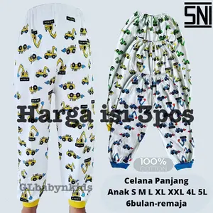 [Bundle isi 3pcs]Celana Panjang Anak Tidur Santai Size S M L XL XXL 4L 5L