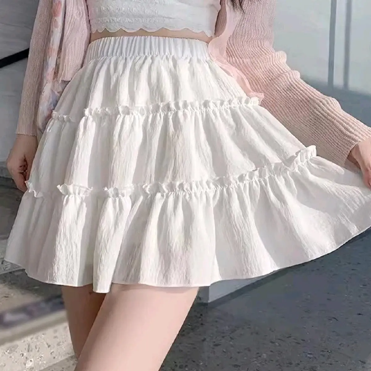 Chân Váy Xòe NGẮN 3 Tầng Vải Đẹp, Có Lót - BT Fashion chân váy cotton
