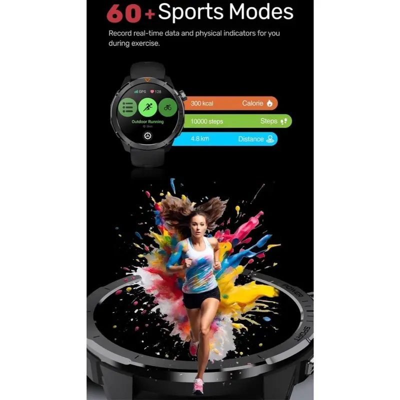 Supercalla New MG04 AMOLED smart watch high quality heart rate fitness tracker sport gps smart watch 5