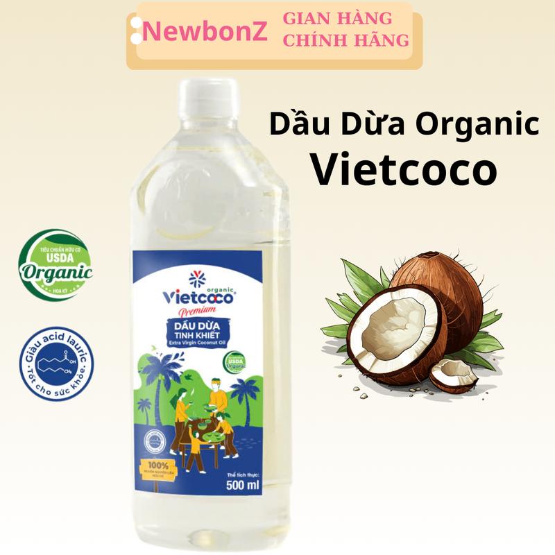 Dầu Dừa Ép Lạnh Tinh Khiết Organic Vietcoco (Chứng Nhận Hữu Cơ USDA) - massage giữ ẩm, nấu ăn