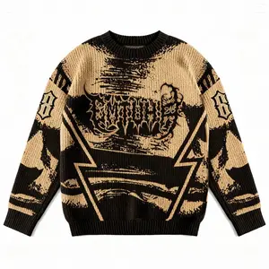 Rajut Premium Store SWEATER RAJUT ARTISTIK UNIK M2H88 Swearter Rajut Premium Tebal Umisex Oversize Fit – LD 120cm | Panjang 65cm Rajut Bandung Store Cardigan Knitwear Kekinian Fashion Murah Wanita Atasan Baju