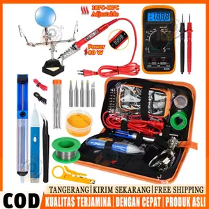 220V 60W/80W/Solder Set Solder Listrik Lengkap dengan Multimeter Iron Tool Kit Listrik Murah Paket Penyedot Penghisap Timah Set Kit Lengkap Komplit Station