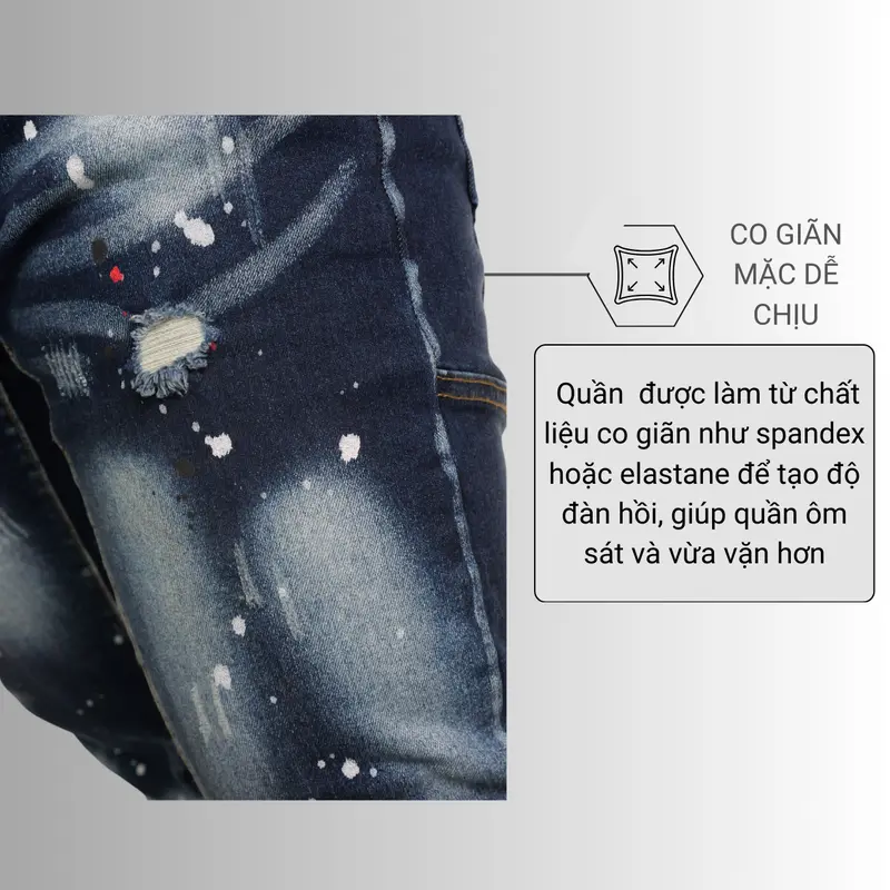 QUẦN JEAN XANH VẨY SƠN ĐƠN GIẢN BIGSIZE NAM CÓ SIZE ĐẾN 120KG 2