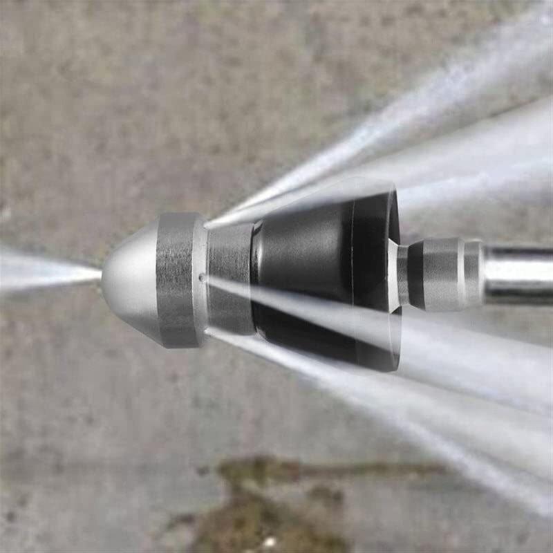 Sewer Cleaning Tool High Pressure Nozzle, Durable Pipe Unclogged Nozzle with 1 Front Jet and 6 Rear Jet, Drain Clog Remove Tool 3