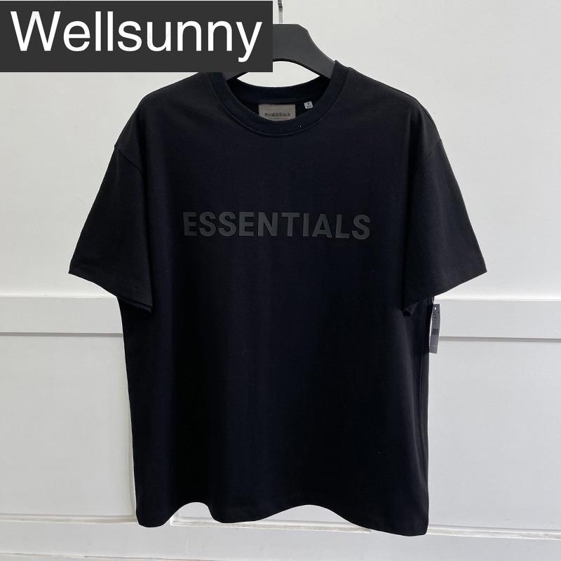 Áo Thun ESSENTIALS, Hàng Mới Về Mùa Hè, Dáng Rộng Vừa Vặn, Logo Chữ Cao Su, Ngoại Cỡ, ngắn Tay, Phong Cách Hip Hop, Unisex, 100% Cotton, Thích Hợp Cho Thể Thao, Áo Thun 4