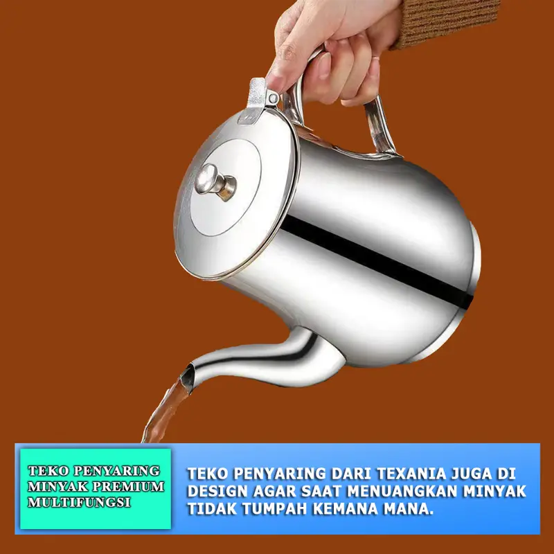 Teko Penyaring minyak /Gelas Teko Pot penyaring minyak /Teko air minum Stainless 7
