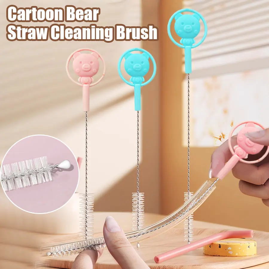 Baby Bottle Special Cleaning Straw Brush Silicone 360 Cup Artifact Rotary Cleaning Pacifier Tool Set