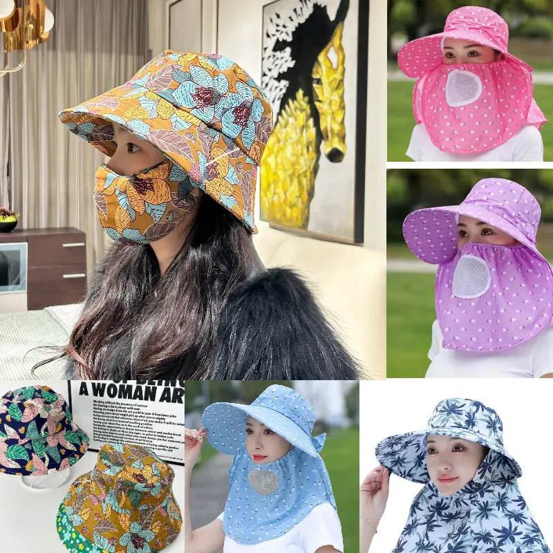 หมวกคลุมหน้ากันแดด, กันลมหมวกหน้ากาก ป้องกันฝุ่น หมวกกันแดดกัน uv เหมาะกับใส่ทํางานกลางแจ้ง Sport ออกกำลังกาย