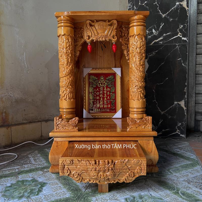 RẺ NHẤT_BÁN CHẠY Bàn thờ thần tài ông thổ địa gỗ xoan đào tự nhiên sơn màu vàng và nâu đủ các size 42 48 56 60cm giá rẻ tận xưởng Decor Decor Phòng Decor Decor Phòng Trang Trí Trang Trí Nhà