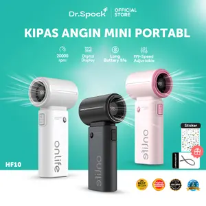 Dr.Spock Kipas Angin Mini Portable HF10 High-speed 20000RPM Kipas Tangan 199 Gear Digital Display Adjustable 3600mAh Battery 25dB Quiet Operasi Kipas Angin Mini Portable untuk Olahraga Luar Ruangan dan Pendinginan Cepat