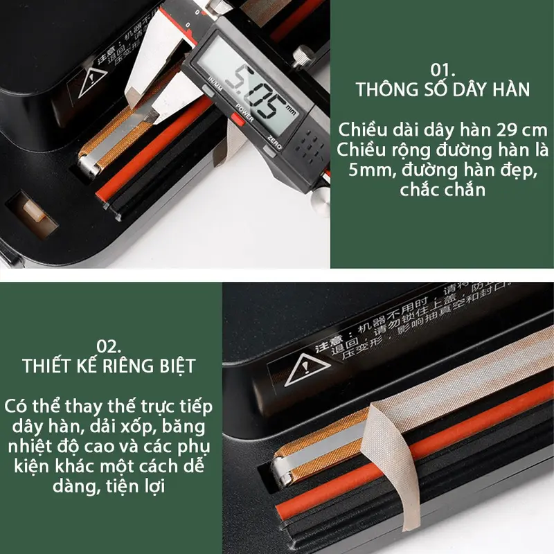 Máy Hút Chân Không Công Suất Lớn P290B Hàng Chuẩn hút và hàn tự động các loại túi, mối hàn kín - Bảo hành 12 tháng 4