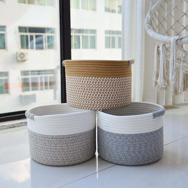 Product Introduction of New Modern Minimalist Style Storage Basket Cotton Rope Storage Basket for Toys, Snacks, Household Items, and Dirty Clothes 8