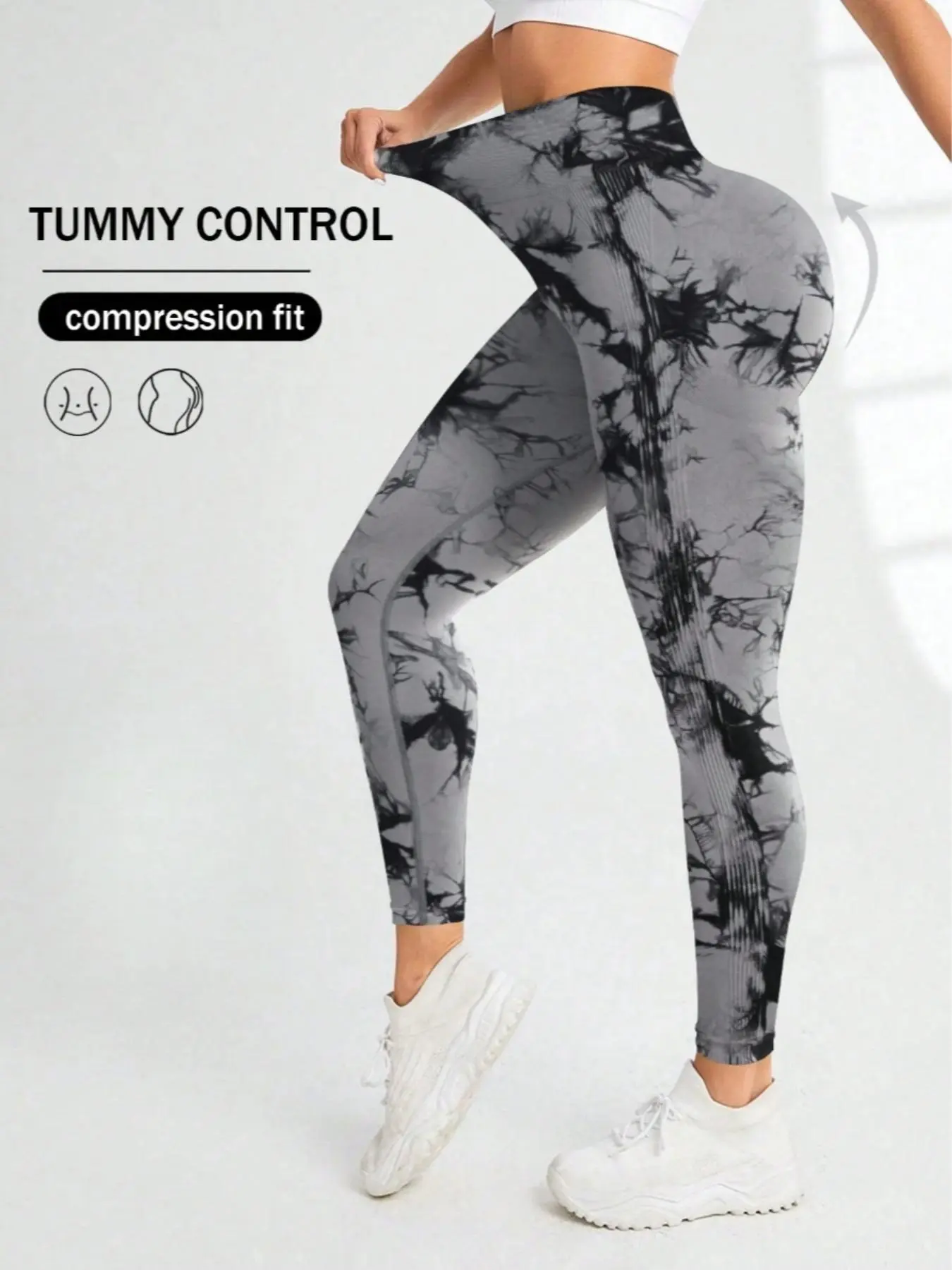 Women's Tie Dye Print High Waist Leggings, Casual Comfy Breathable Skinny Pants for Yoga Gym Workout, Ladies Bottoms for All Seasons
