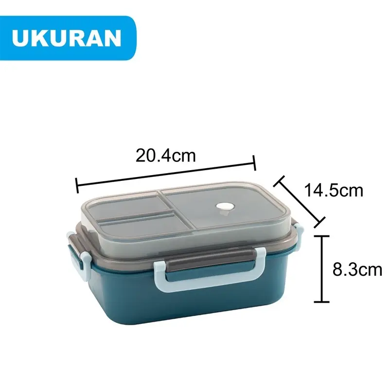 Set Kotak Makan dan Tas Bekal Sekolah Kerja - Lunch Box Set Tas Bekal Botol Minum Bekal Makan Siang Anti Tumpah Anak Sekolah Laki-laki Perempuan Kitchenware 4