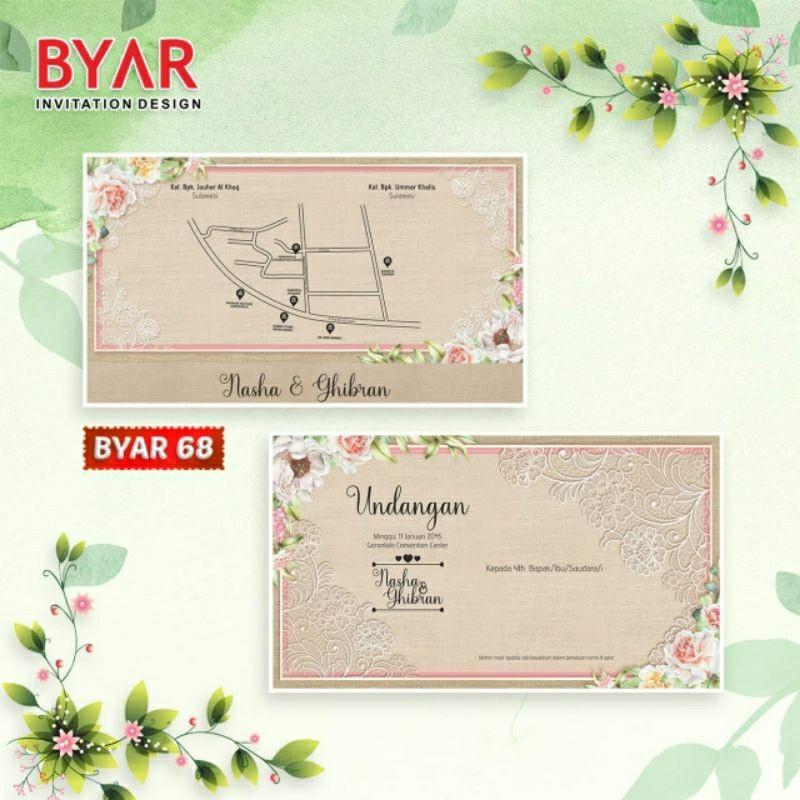 Undangan Pernikahan PROMO Terbatas  BYAR 68  | Paket Lengkap Elegan Modern Paket Lengkap 100 PCS Gratis Label & Plastik - JanjiKita | Default