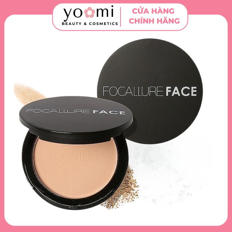 Phấn phủ nén FOCALLURE Kiềm Dầu Che Khuyết Điểm Chống Kháng Nước Giữ Lớp Nền Lâu Trôi kèm bông trang điểm 70g Cosmetic Mỹ Phẩm Nữ Women