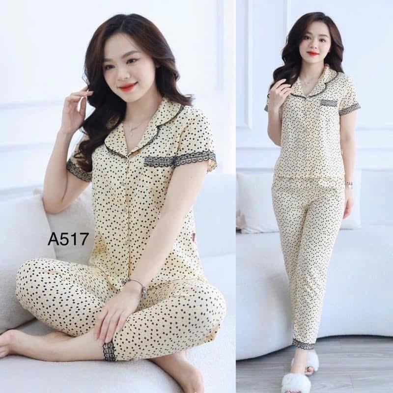 Pyzama mẫu New hàng thu đông đủ size smlxlxxl,chất lụa hàn mềm mịn mướt.phom dáng rộng tôn dáng Nữ Women 6