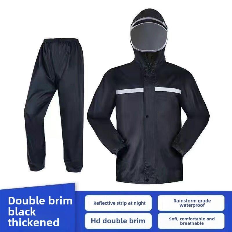 Product Introduction of [2025 Hot Sale] High Quality New Hot Sale Large Raincoat Rain Pants Suit Full Body Split Waterproof Men Raincoat Loose Reflective Electric Car Motorcycle Double Layer Slim Thickened Rainproof 0
