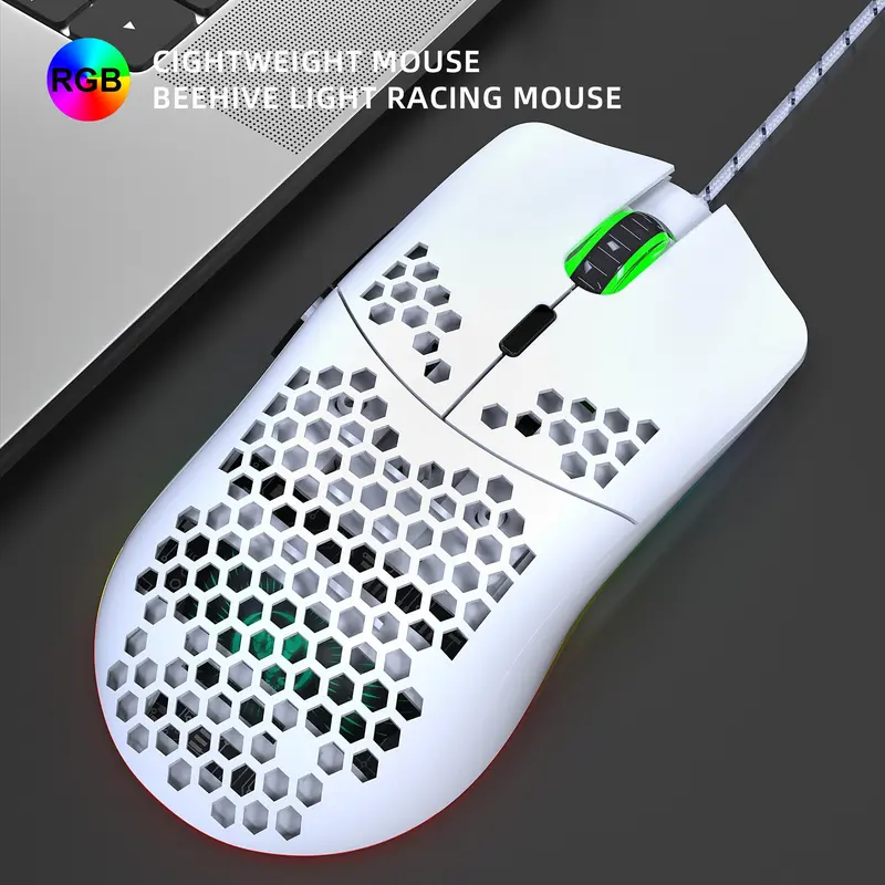HXSJ Wired Keyboard & Mouse (1 Set), Compact 68 Keys Mini Wired Keyboard with RGB Backlight, Suitable for Gaming PS4 Xbox PC Laptop Mac 7