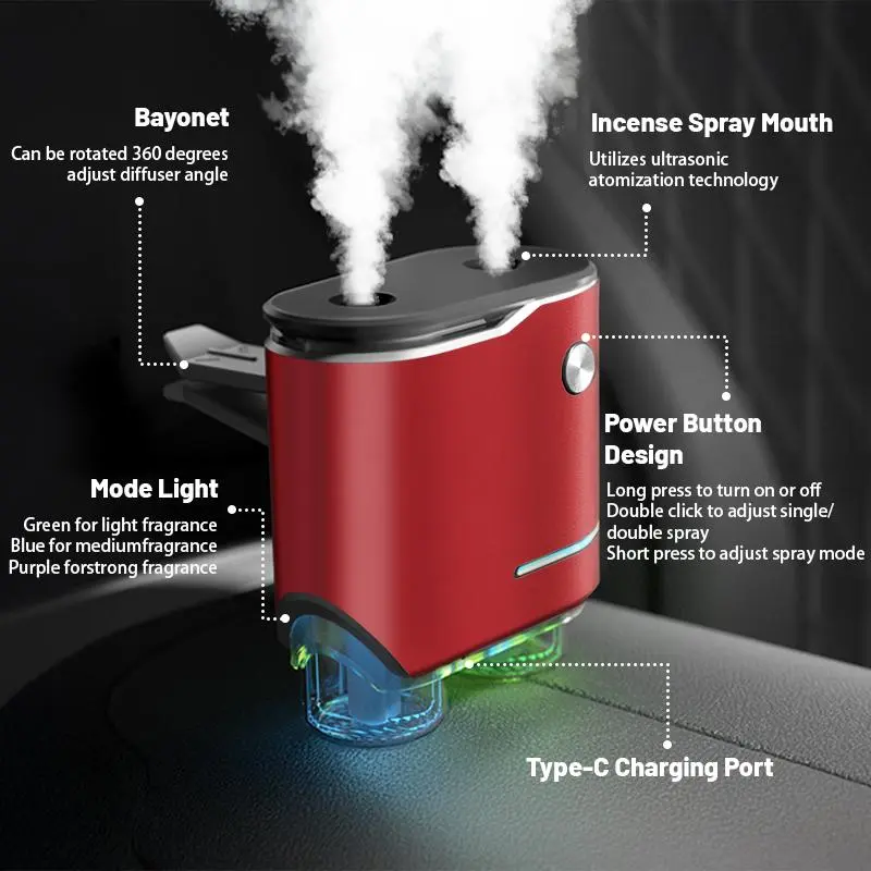 USB Rechargeable Car Air Freshener, Automatic Spray Aromatherapy Machine, Car Air Freshener, Home Fragrance Machine, Home Appliances 2