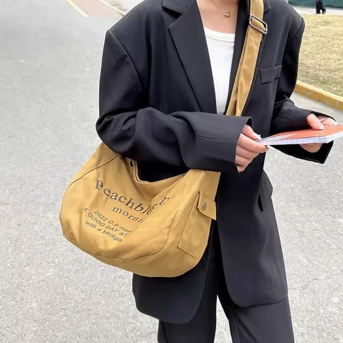 Tas Selempang Canvas Wanita Casual Trendy Slingbag Cewek Korea Lucu Blosom