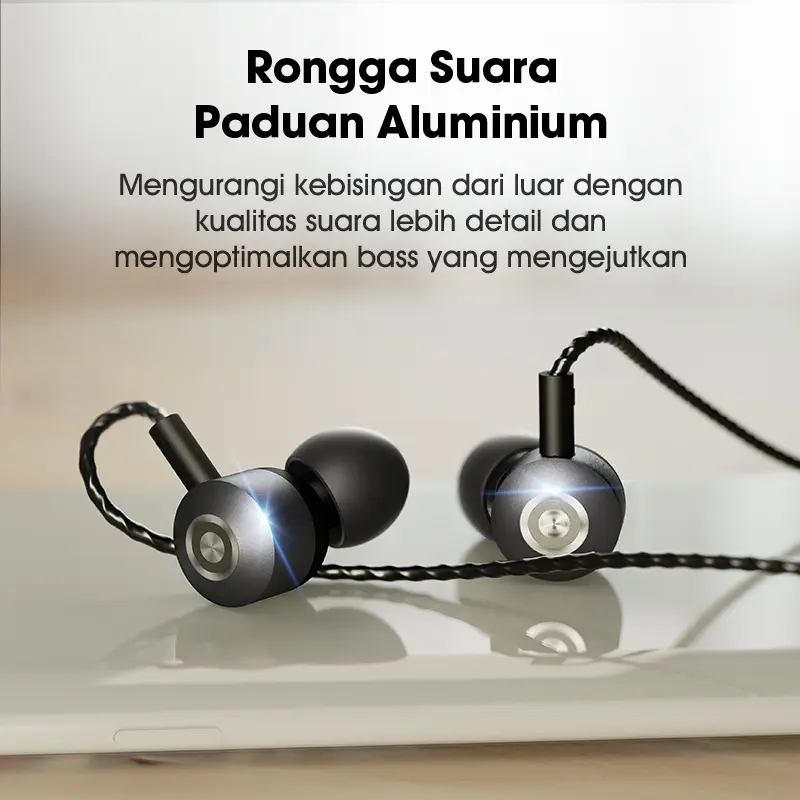 ACOME AW09 Wired In Ear Metal Earphone / Headset Strong Material Aluminium Material Membran HD 10mm Original - Garansi Resmi 1 Tahun 2